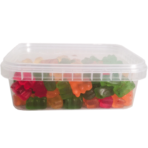 D280: 8 Oz Rectangular Clear Container with Lid 5