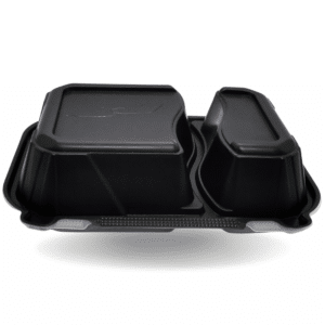 two compartments plastic tray
