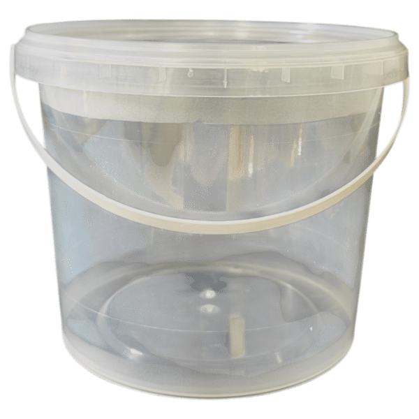 DYK3920: 1 Gallon Plastic Clear Buckets with Lids