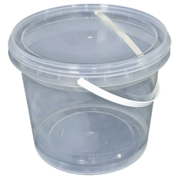 DYK3920: 1 Gallon Plastic Clear Buckets with Lids