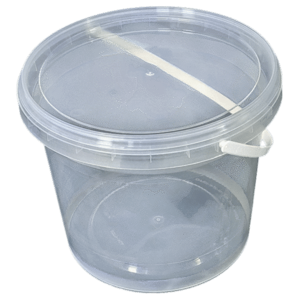 DYK3920: 1 Gallon Plastic Clear Buckets with Lids