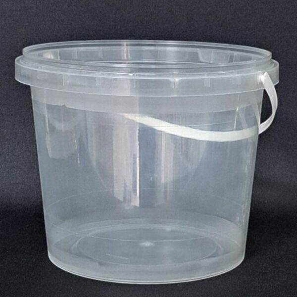 DYK3920: 1 Gallon Plastic Clear Buckets with Lids