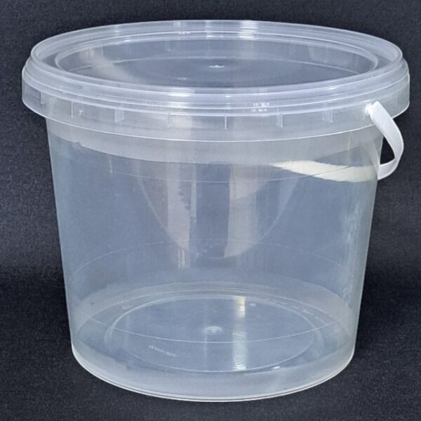DYK3920: 1 Gallon Plastic Clear Buckets with Lids