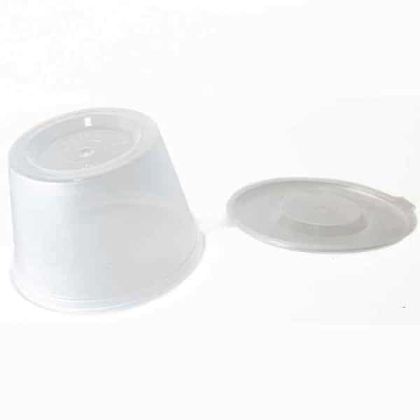 sauce cup with hinged lid
