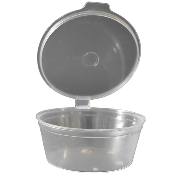 DYF063: 2 oz Hinged Lid Sauce Container