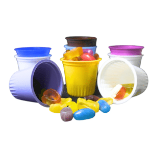 DYF046: 1.5 oz Small Round Plastic Jelly and Honey Container 16