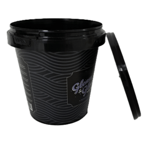 DYK450: 15oz Round Small Plastic Cosmetic Bucket & Lid 12