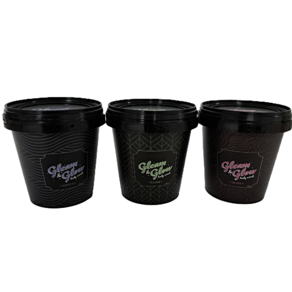 DYK450: 15oz Round Small Plastic Cosmetic Bucket & Lid