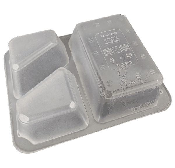 Microwave-Safe Three-Compartment Meal Container (54T005)