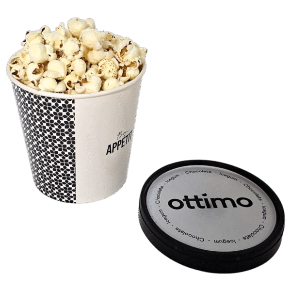 1000ml Custom Popcorn Paper Container with PP Lid – DPAP1001