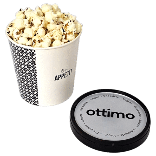 1000ml Custom Popcorn Paper Container with PP Lid – DPAP1001