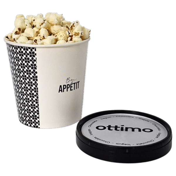 1000ml Custom Popcorn Paper Container with PP Lid – DPAP1001