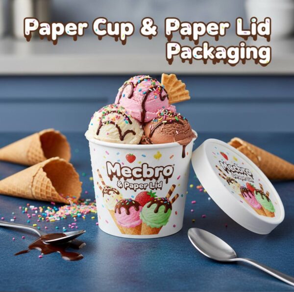 DPAP300 – 300 CC Paper Bowl and Paper Lid Packaging