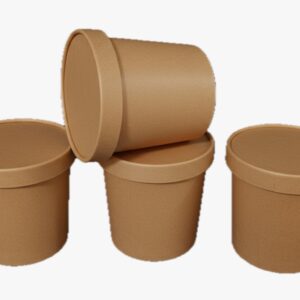 DPAP300-Kraft Cardboard Ice Cream Container – Kraft Lid 2