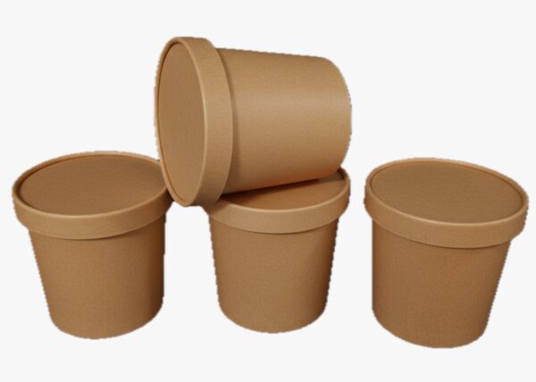 DPAP300-Kraft Cardboard Ice Cream Container – Kraft Lid