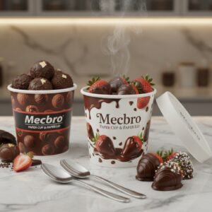 Fresh Frozen Fruit Chocolate Packaging, Paper Bowl & Paper Lid Eco - Friendly DPAP300 5