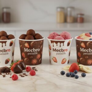 Fresh Frozen Fruit Chocolate Packaging, Paper Bowl & Paper Lid Eco - Friendly DPAP300 6