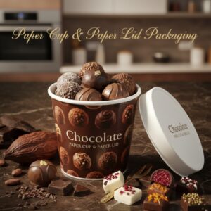 Fresh Frozen Fruit Chocolate Packaging, Paper Bowl & Paper Lid Eco - Friendly DPAP300 4