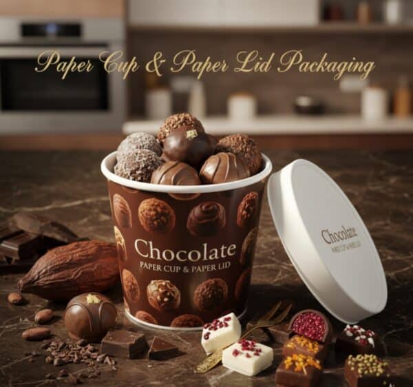 Fresh Frozen Fruit Chocolate Packaging, Paper Bowl & Paper Lid Eco - Friendly DPAP300