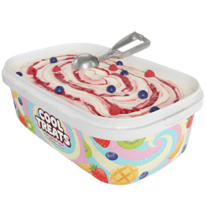 D1000–1200 ML PP Rectangular Ice Cream Container, IML Printable, Food Grade Plastic Packaging