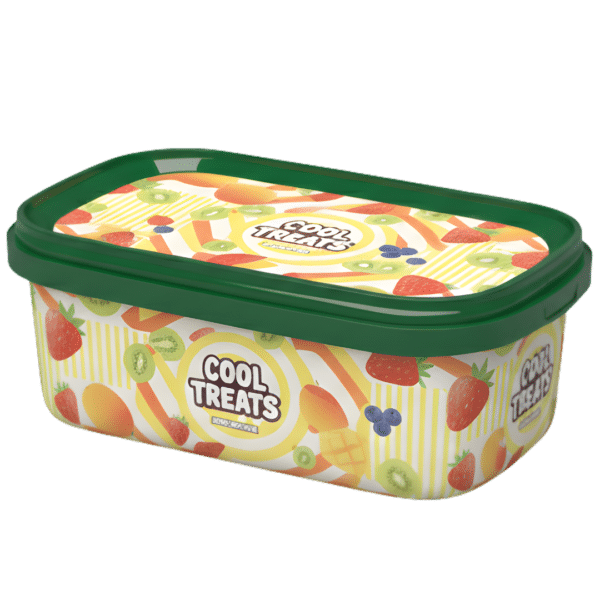 D1000–1200 ML PP Rectangular Ice Cream Container, IML Printable, Food Grade Plastic Packaging