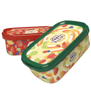 D1000–1200 ML PP Rectangular Ice Cream Container, IML Printable, Food Grade Plastic Packaging 4