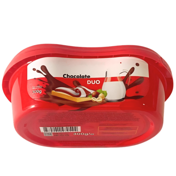 DÖK350: 12 oz Premium IML Chocolate Packaging Container with Secure Lid for Chocolate Cream, Candy and Confectionery Products