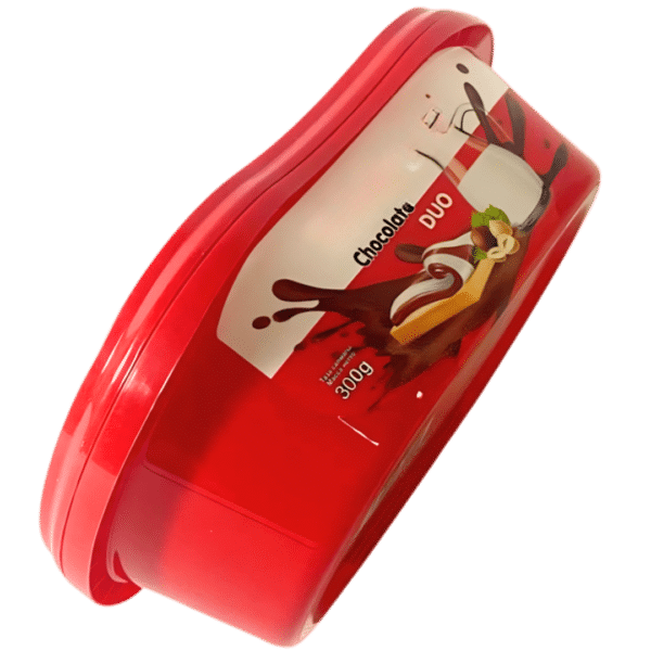 DÖK350: 12 oz Premium IML Chocolate Packaging Container with Secure Lid for Chocolate Cream, Candy and Confectionery Products