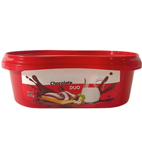 DÖK350: 12 oz Premium IML Chocolate Packaging Container with Secure Lid for Chocolate Cream, Candy and Confectionery Products