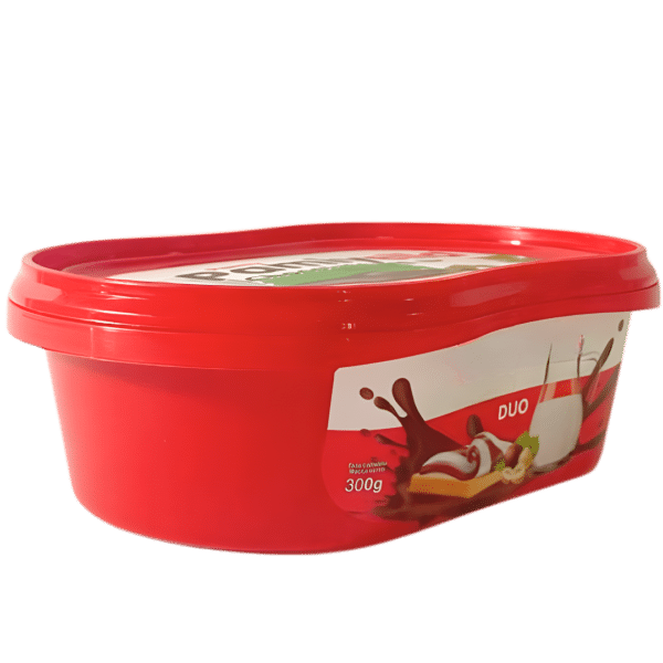 DÖK350: 12 oz Premium IML Chocolate Packaging Container with Secure Lid for Chocolate Cream, Candy and Confectionery Products