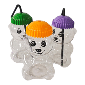 DPET450 Bear-Shaped Figure Straw Cold Drink Cup – 450 ML / 15 OZ 1