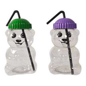 DPET450 Bear-Shaped Figure Straw Cold Drink Cup – 450 ML / 15 OZ 3